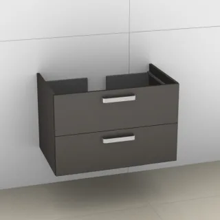 Artiqua 412 Waschtischunterschrank für Ventuno T0018 Stahlgrau Metallic, 412-WU2L-I25-7141-88 412-WU2L-I25-7141-88