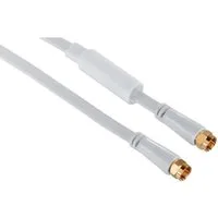 Hama 10m Sat-Kabel Flach 95dB Antennen-Kabel Video-Kabel, F-Stecker, Kein (1000 cm), 10m, Wetterschutzhülle, 4-fach geschirmt, Koaxial-Kabel mit F-Stecker