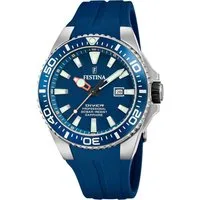 Festina Taucheruhr Diver Collection F20664/1, Armbanduhr, Quarzuhr, Herrenuhr, Silikonarmband, Datum, Saphirglas