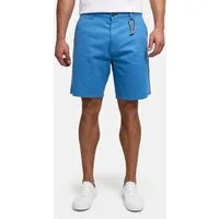 Indicode Chinoshorts Herren INMelio Chino Shorts Sommerhose aus Baumwoll-Leinen-Mix mit Rope-Detail