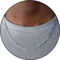 GOLDKLEIN Edelstahlkette Herren Edelstahl Silber Mode Schmuck Figaro, Angebot - inkl. Schmuckbox