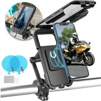 MOPUEA Smartphone-Halterung Wasserdicht Handyhalterung Handyhalter Fahrrad Lenkertasche Halter, (1-tlg., 360° Drehbarem Fahrradhalterung Handy Halterung)