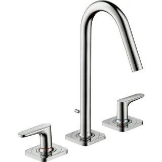 hansgrohe Axor Citterio M 3-Loch-Waschtischarmatur 34133000 Ausladung 135mm, Zugstangen-Ablaufgarnitur, chrom
