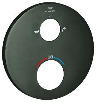 GROHE Rosette 49247 rund für Thermostat-FMS hard graphite gebürstet, 49247AL0 49247AL0