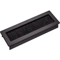 SO-TECH® Kabelkanal Kabeldurchlass Kabeldurchführung TONDO mit Bürstendichtung (1-St), Schwarz eloxiert, Außenmaß: 150x70mm, Einbaumaß: 140x62mm