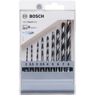 Bosch HSS-Spiralbohrer PointTeQ mit Sechskantschaft, 9-teilig - 2607002826