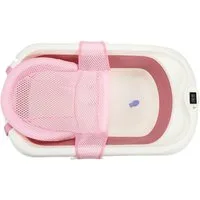 Clanmacy Babybadewanne Babybadewanne faltbar mit Thermometer & Badenetz, Platzsparend