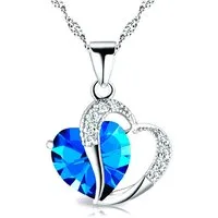 Kim Johanson Kette mit Anhänger Herz Blau (1-tlg), aus Edelstahl mit Zirkonia