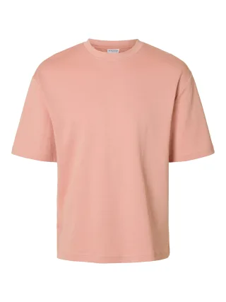 SELECTED MEN - SLHLOOSEOSCAR SS O-NECK TEE NOOS rose tan - Gr. - M