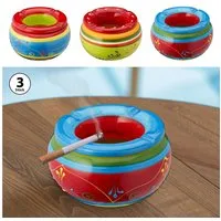 CEPEWA Aschenbecher Sturmaschenbecher `Provence´ 3er Set Ø 13,5cm Windaschenbecher