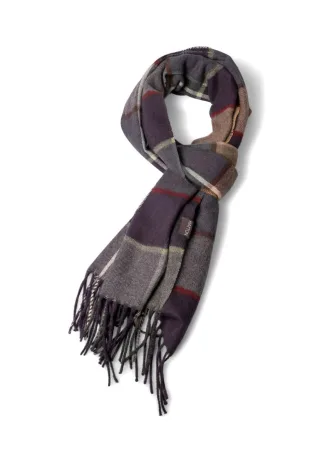 Fynch Hatton - Weicher Schal mit Karomuster beige/lila - Gr. - OS