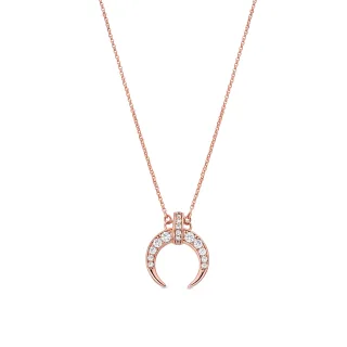 Luxenter-Halskette aus Legierungsmetall und brillantem Zirkonia, gefertigt in 18-karat-Roségold – Cali