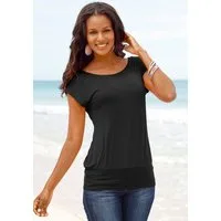 LASCANA Longshirt mit breitem Bund aus luftigem Viskose-Stretch