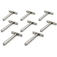 HOOZ Wandregalhalter Tablarträger 10 cm verdeckt stabil für Wand- & Bücherregal 8er Set, Fachbodenträger 8-tlg., Unsichtbare Schwerlast-Befestigung für Holz- und Schweberegale