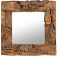 DESIGN DELIGHTS Wandspiegel HOLZSPIEGEL "Holz massiv 50", Holz massivkholz, 50x50 cm, Wandspiege