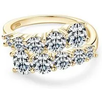 ROUGEMONT Silberring Extravaganter Moissanit Eternity Doppel-Ring 925 Silber Damen Ring, Echtschmuck