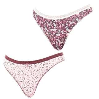 2er-Pack Baumwoll-Tangas „Coquettes“ 1030787 für Damen