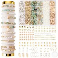 CLTYQ Ketten und Armband Set Natürlicheperlen für armbänderEdelstein Perlen PerlenSet Zum Auffädeln, für DIY armbänder selber machen Schmuck Kette für Kinder Erwachsene