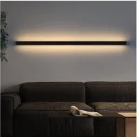 ZMH LED Wandleuchte Innen Schwarz 60/80/100CM Wandlampe 3000K Modern Flur Schlafzimmer, Hochwertige Material, LED fest integriert, Warmweiß, Schwarze Bettlampe Wandbeleuchtung für Treppenhaus