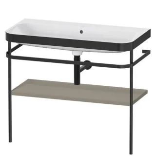 Duravit Happy D.2 Plus c-bonded Set mit Metallkonsole Stein Grau Seidenmatt 975x490x850 mm - HP4738N HP4738N9292