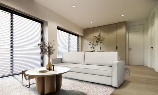 Schlafsofa Designersofa Sofa 3-Sitzer FERMINE in Stoff Allora Creme