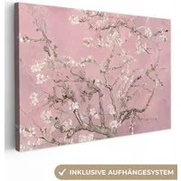 OneMillionCanvasses® Leinwandbild Mandelblüte - Kunst - Van Gogh - Rosa, Fotodruck (1 St), Leinwand Bilder Klein, Wand Dekoration Aesthetic 30x20 cm