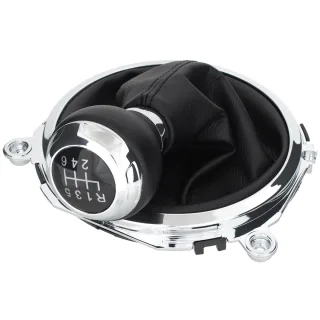 6-Gang Schaltknauf + Schaltmanschette Manschette + Chrom Rahmen für Schaltknauf für Audi TT 8J ab 2006-2014