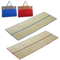 HAC24 Strandtuch Strohmatte 180 x 60 cm Liegematte Faltbar Rollmatte Strand Matte, (2-St), mit Tragegriffen