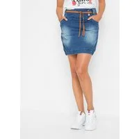 bonprix Jeansrock Inklusive schmalen Doppelgürtel mit Perlenverzierung