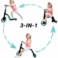 L.A. Sports Laufrad Dreirad Roller 3 in 1 Lauffahrrad für Kinder, 3 in 1 Rad