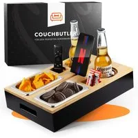 NewHabitat Servierplatte Couchbar Snackbox aus Bambus Personalisierbar inkl. Geschenkbox, Nicht Personalisiert, (Geschenkset, Couchbutler), Perfekt als Geschenk