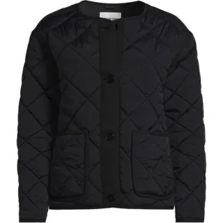 Kragenlose FeatherFree Steppjacke für Damen in Petite-Größe, Damen, size: petite, Beige, Nylon, by Lands' End