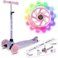 COIL Dreiradscooter Kinderroller, Tretroller, Dreirad-Balance-Roller, Cityroller, 10 km/h, ABEC-7-Lager, 3-stufige Lenkradverstellung, LED-Räder