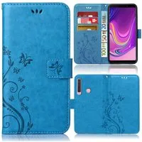 Numerva Handyhülle Bookstyle Flower für Samsung Galaxy A50, Handy Tasche Schutzhülle Klapphülle Flip Cover mit Blumenmuster