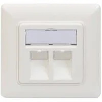 Leerdose DN-93801-1 für Keystone Module, 2x RJ-45, Anschlussdose weiß