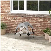 PawHut Tierbett Erhöhtes Hundebett, Outdoor Hundeliege, Atmungsaktiv, Hellgrau, Oxford, für Mini- und Kleinhunde Hellgrau Oxford 61 x 46 x 94 cm