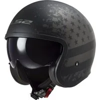 LS2 Motorradhelm OF599 Spitfire II Black Flag Jethelm, integriertes Sonnenvisier