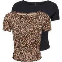 ONLY Kurzarmshirt ONLSUSAN SHORT S/S 2 PACK TOP CS JRS (Packung, 2-tlg., 2er-Pack)