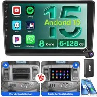 ESSGOO Für Opel Vivaro A Renault Trafic II 6+128G Android 15 8-Kern Autoradio (RDS, Digitalradio (DAB), FM, AM, Apple Carplay Android Auto Navi WIFI Mirror Link SWC RDS)