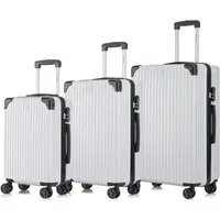 YONSLY Kofferset Trolleyset Hartschale 3-teilig, Reisekoffer Set mit 360° ABS Trolley, 4 Rollen, (3 tlg., Sicherheitsschloss & Weichem Gummigriff, 210D-Futter Handgepäck M L XL), 3er Set – Stabiles Leichtgewicht für Business und Reise