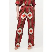 Ulla Popken Schlupfhose Hose Retro-Design weites Bein Elastikbund
