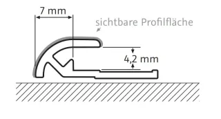 HSK Abschlussprofil, rund ca. 23 × 7 x 2550 mm, schwarz-matt 930005-sm