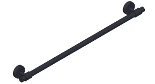 Giese Badetuchhalter rund L = 650 mm mit Magnetbefestigung schwarz matt für Heizkörper, 34066-14 34066-14