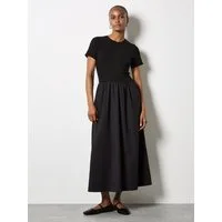 Apricot Midikleid Geripptes Midi-Kleid mit Rippstrick