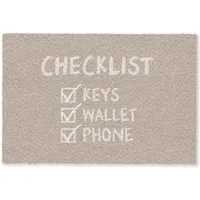 MuchoWow Fußmatte Angebot - Checkliste - Beige, Rechteckig, innen Schmutzfangmatte, Tür, Schmutzfänger Flur, Teppich 60x40 cm