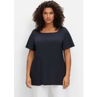 Sheego T-Shirt T-Shirt Kurzarm mit Flügelärmeln und Karree-Ausschnitt