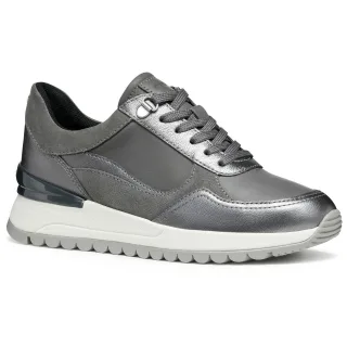 Geox D Desya A Leder Damen Sneaker Dunkelgrau/Gun