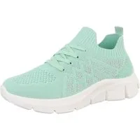 Ital-Design Damen Low-Top Freizeit Sneaker (86527315) Keilabsatz/Wedge Sneakers Low in Hellgrün