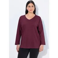 Ulla Popken T-Shirt Shirt V-Ausschnitt Relaxed Langarm