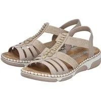 Rieker Sandale Sommerschuh, Urlaubsschuh, Schlupfschuh mit seitlichen Gummizügen